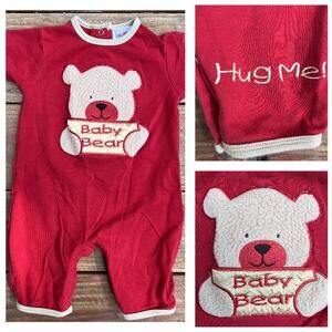 Okie Dokie Baby Bear Red One Piece 3-6M | Snap Cotton Romper Teddy Hug Me Outfit